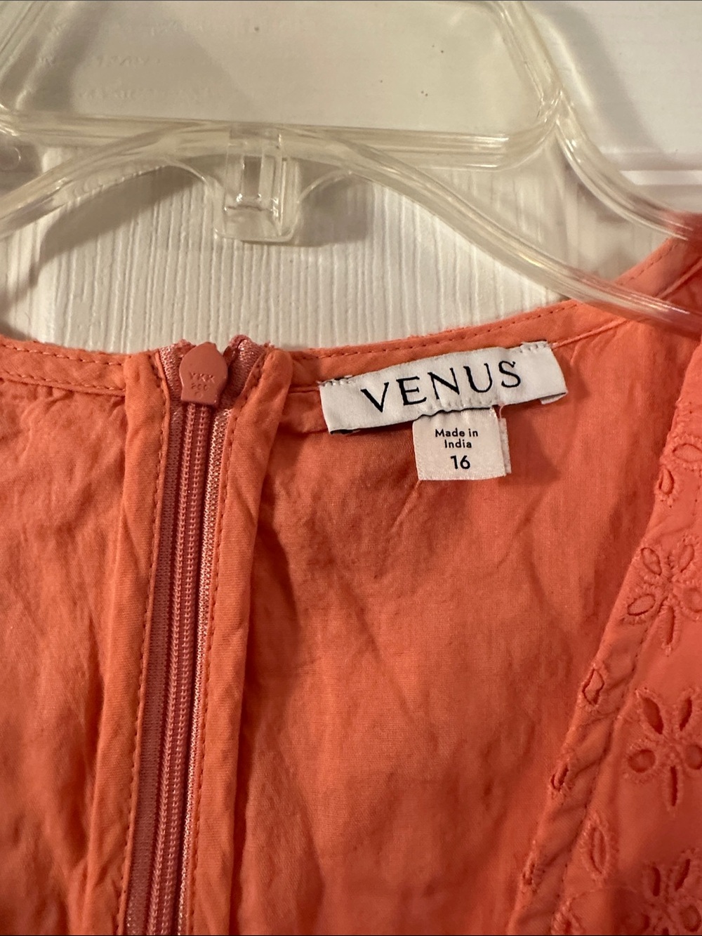 VENUS Coral Eyelet Detail Top